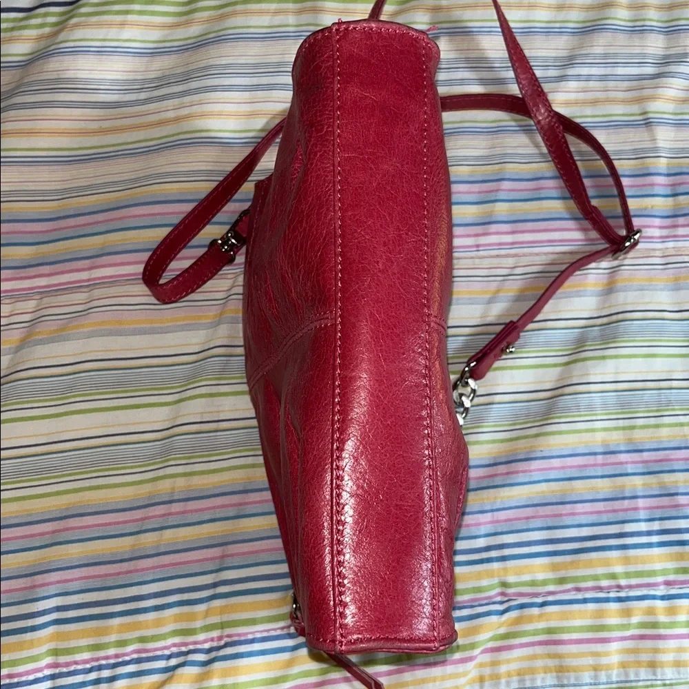 The Sak Pink Pleated Red Leather Shoulder‎ Bag GUC